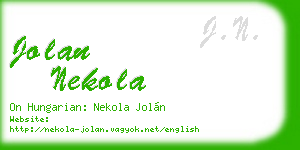 jolan nekola business card