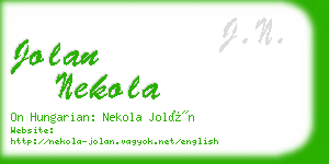 jolan nekola business card